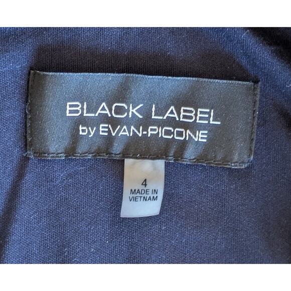 Evan Picone Velvet Sheath Dress 4 Deep Blue Sleeveless Ruched Evening Cocktail - Picture 10 of 10